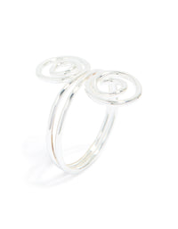 Silver Plated Double Swirl Front Ring - link has visual effect only