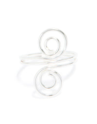 Silver Plated Double Swirl Front Ring - link has visual effect only