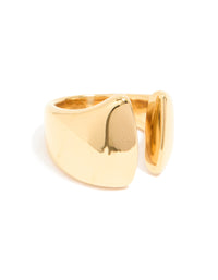 Waterproof Gold Plated Stainless Steel Chunky Open Ring - link has visual effect only