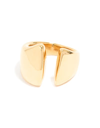 Waterproof Gold Plated Stainless Steel Chunky Open Ring - link has visual effect only