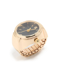 Gold & Black Statement Watch Ring - link has visual effect only
