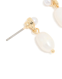 Gold Mini Freshwater Pearl Stud & Drop Earrings - link has visual effect only