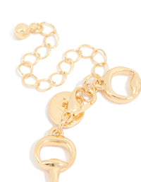 Gold Horsebit Chain Bracelet - link has visual effect only
