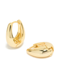 Gold Plated Teardrop Huggie Earrings - link has visual effect only