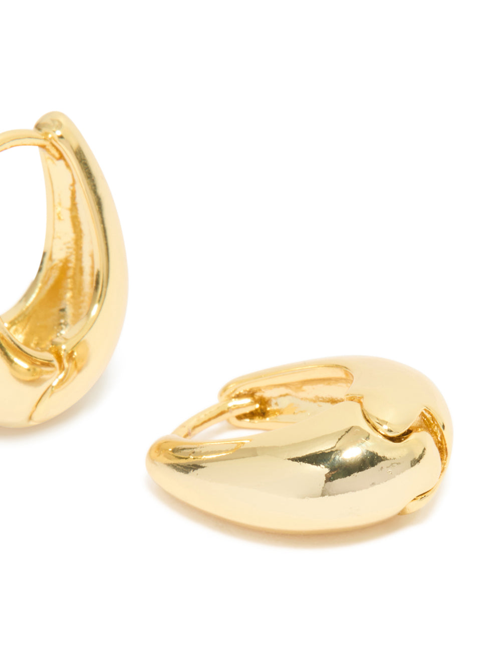 Gold Plated Teardrop Huggie Earrings