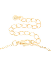 Gold Plated Cubic Zirconia Flower Pendant Necklace - link has visual effect only
