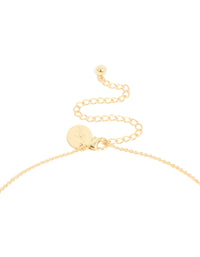 Gold Plated Cubic Zirconia Halo Round Triple Drop Necklace - link has visual effect only