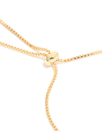 Gold Plated Cubic Zirconia Flower Detail Toggle Bracelet - link has visual effect only