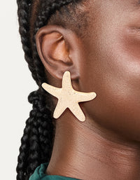 Gold Hammered Starfish Stud Earrings - link has visual effect only