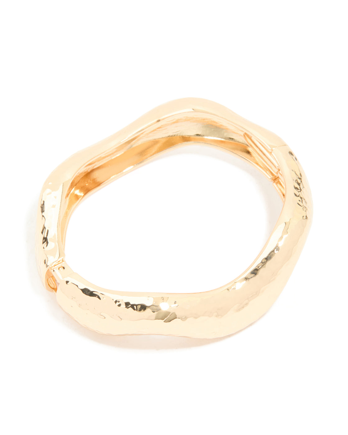 Gold Hammered Wiggle Bangle