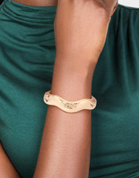 Gold Hammered Wiggle Bangle - link has visual effect only