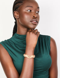 Gold Hammered Wiggle Bangle - link has visual effect only