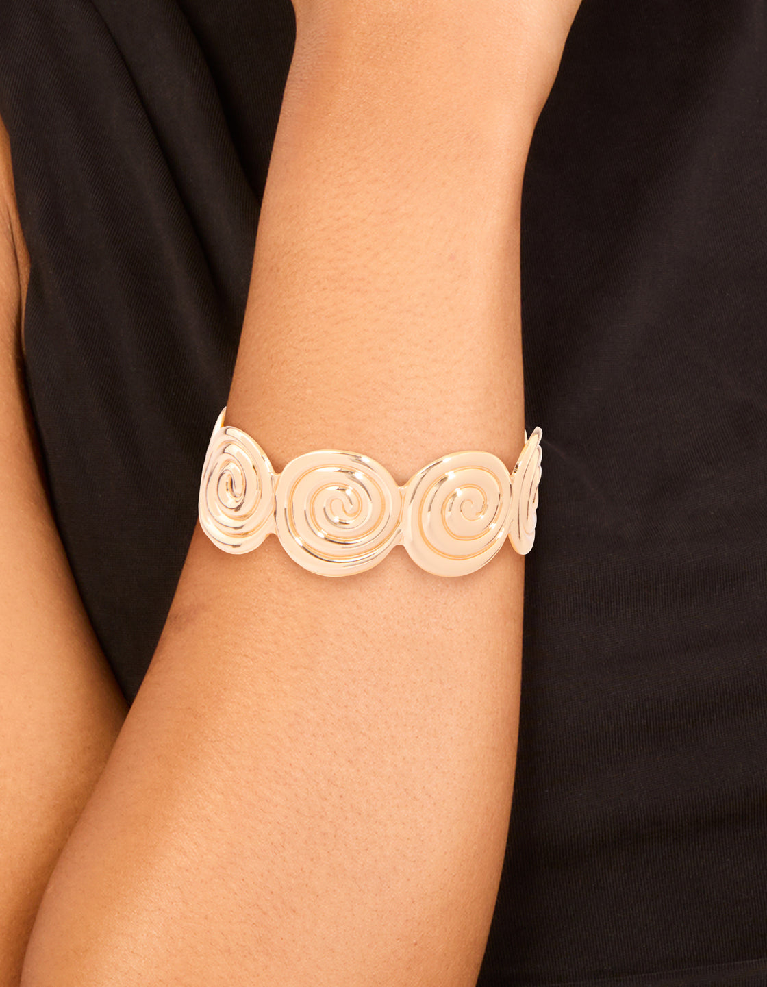 Gold Spiral Wrist Cuff