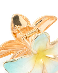 Gold Blue Enamel Tropical Claw Clip - link has visual effect only