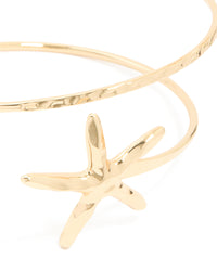 Gold Hammered Sea Star Arm Cuff - link has visual effect only