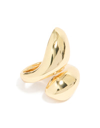 Gold Plated Oversized Twist Ring - link has visual effect only