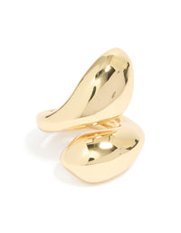 Gold Plated Oversized Twist Ring - link has visual effect only