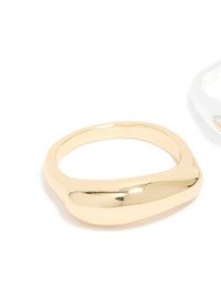 Mixed Metal Plated Bar Stacking Rings 2-Pack - link has visual effect only