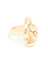 Gold Plated Large Knot Ring - link has visual effect only