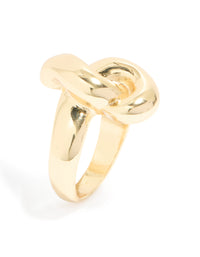 Gold Plated Large Knot Ring - link has visual effect only