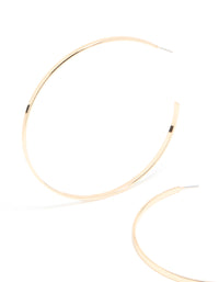 Gold Large Flat Hoop Earrings - link has visual effect only