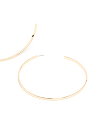 Gold Large Flat Hoop Earrings - link has visual effect only