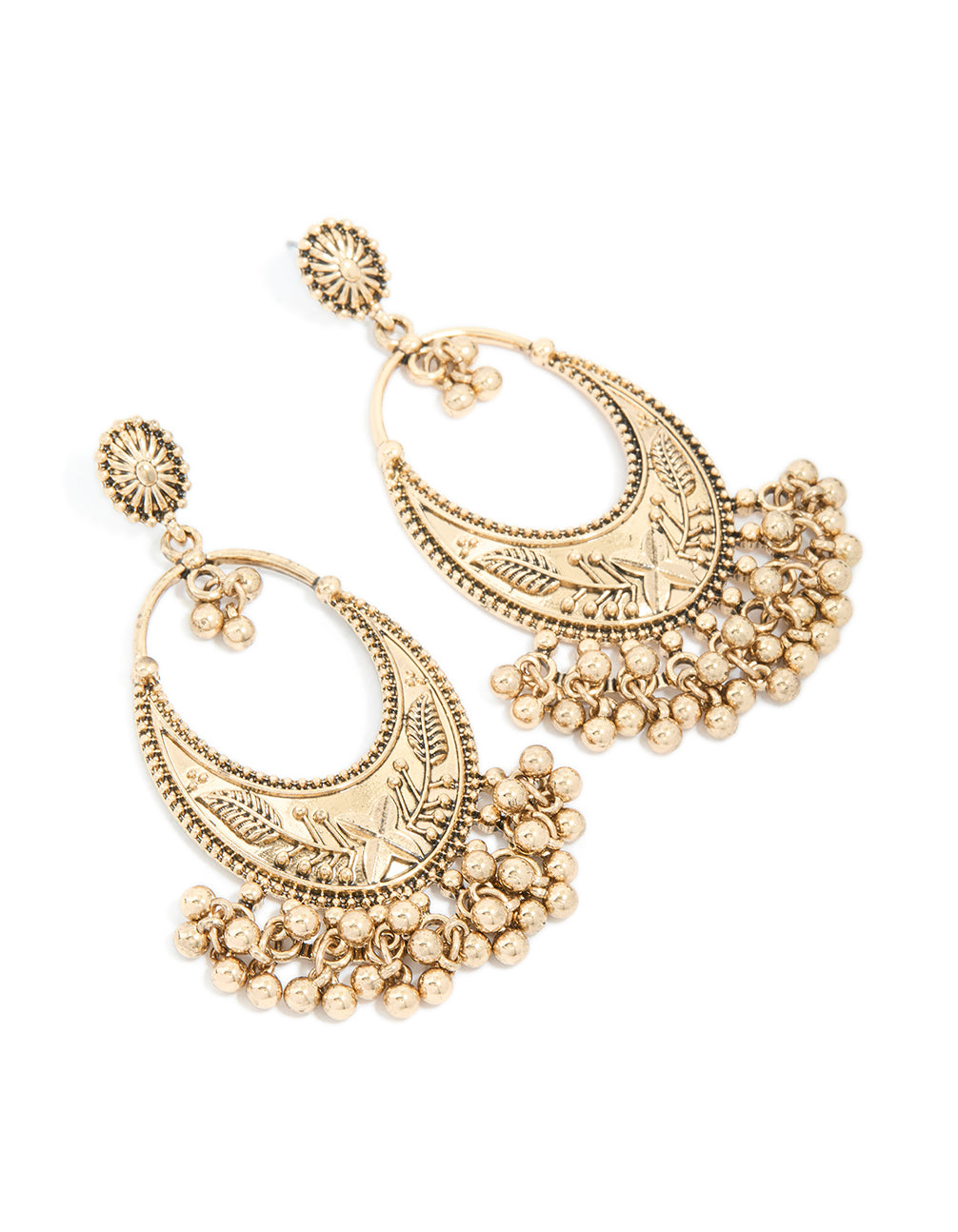 Antique Gold Statement Drop Earrings