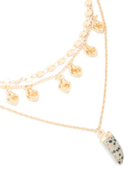 Gold Boho Layered Necklace - link has visual effect only