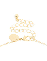 Gold Plated Cubic Zirconia Bubble Letter M Necklace - link has visual effect only