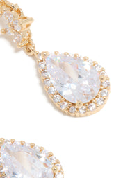 Gold Cubic Zirconia Mini Pear Drop Earrings - link has visual effect only