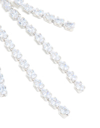 Silver Cubic Zirconia Multiple Cup Chains Drop Earrings - link has visual effect only