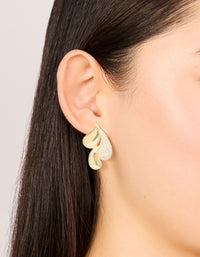 Gold Cubic Zirconia Large Pear Stud Earrings - link has visual effect only
