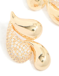 Gold Cubic Zirconia Large Pear Stud Earrings - link has visual effect only