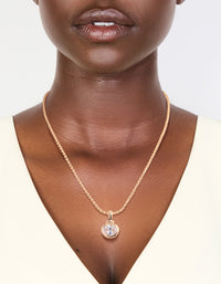 Gold Cubic Zirconia Pendant Necklace - link has visual effect only