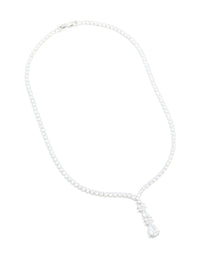 Silver Cubic Zirconia Lovely Pear Necklace - link has visual effect only