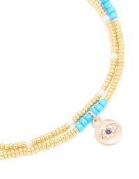 Gold Evil Eye Charm Anklet - link has visual effect only