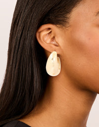 Gold Textured Soft Open Hoop Earrings - link has visual effect only