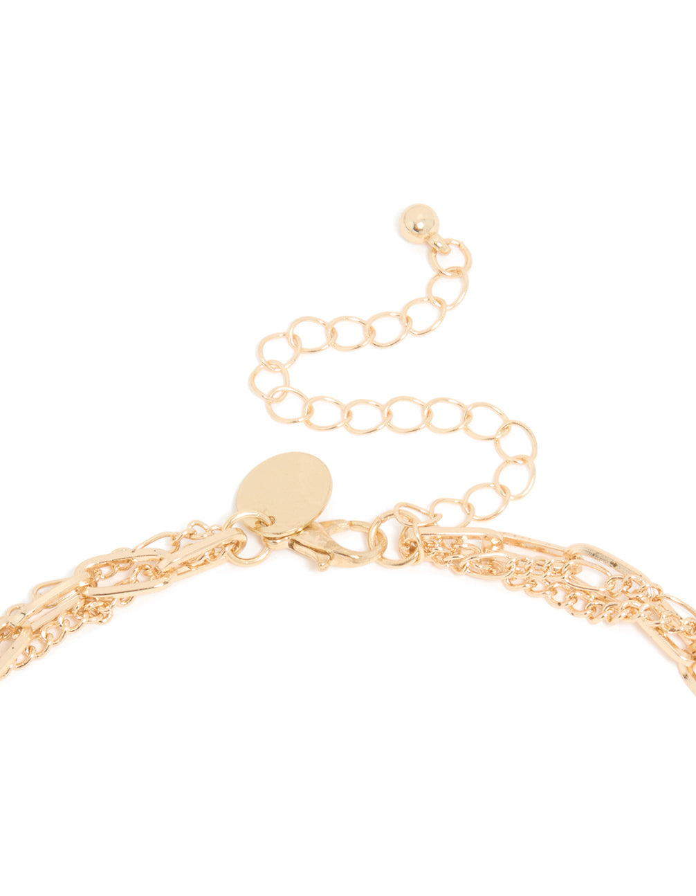 Gold Chain T Bar & Pendants Layered Necklace