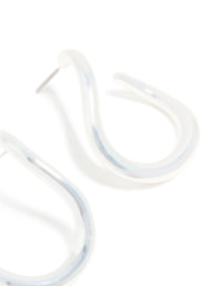 Silver Twisted Small Swirl Drop Earrings - link has visual effect only