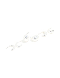 Silver Small Smooth Hoop Earrings 3-Pack - link has visual effect only