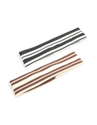 Striped Waffle Fabric Headbands 2-Pack - link has visual effect only