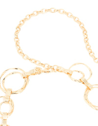 Gold Molten Double Link Belt - link has visual effect only