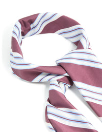 Brown & Pale Blue Fabric Striped Scarf - link has visual effect only
