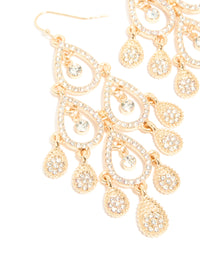 Gold Diamante Diamond Shaped Dangly Earrings - link has visual effect only