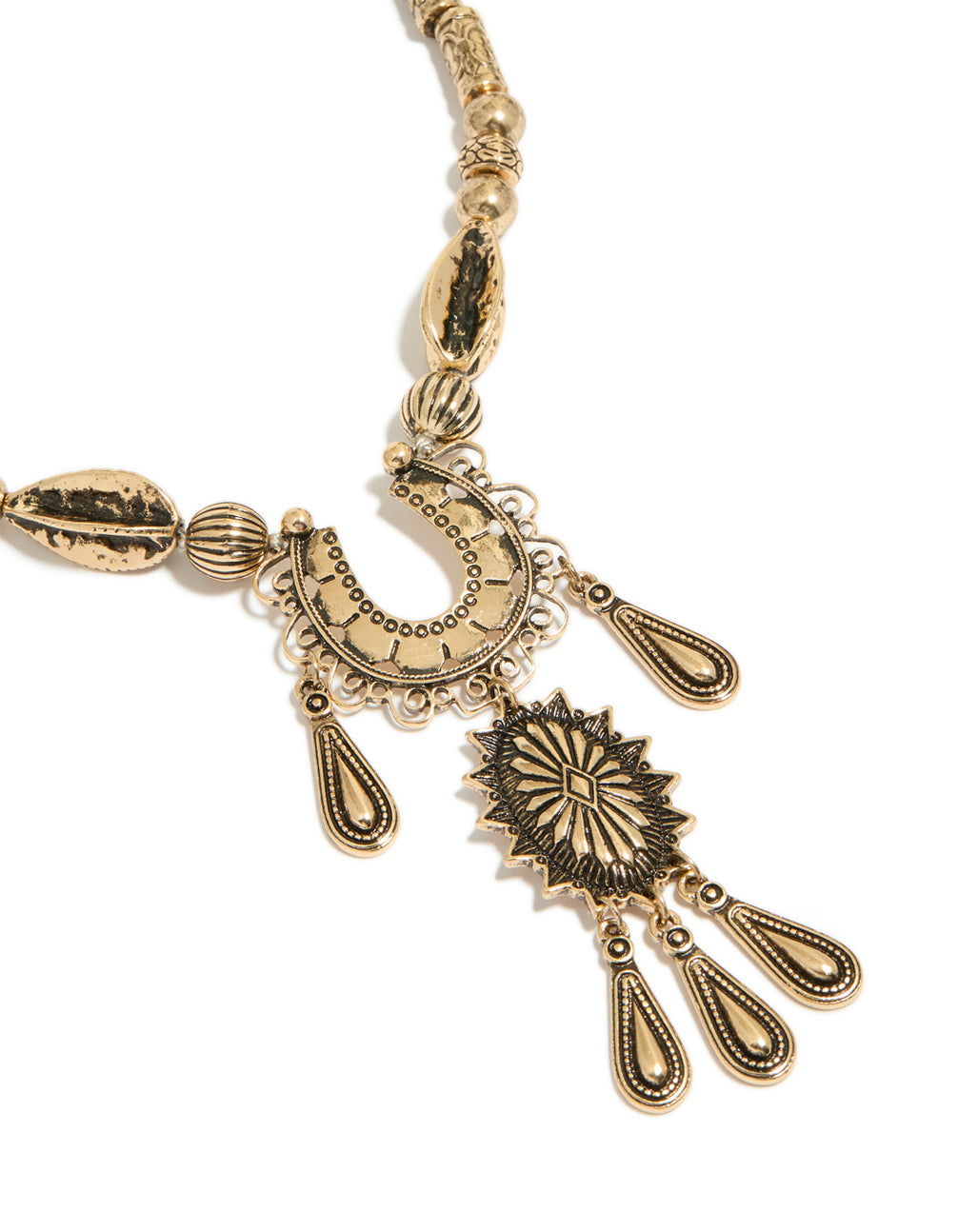 Antique Gold Boho Short Necklace