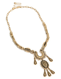 Antique Gold Boho Short Necklace - link has visual effect only