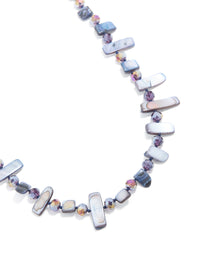 Blue & Purple Genuine Shell Necklace - link has visual effect only