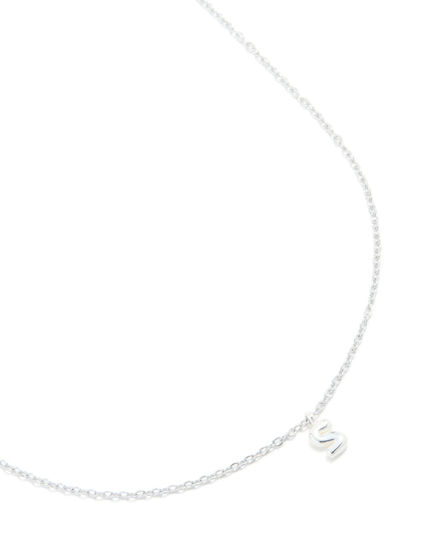 Waterproof Stainless Steel Mini Bubble Letter S Necklace
