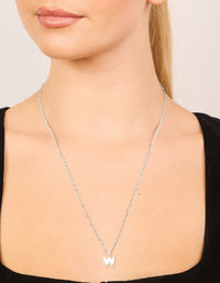 Waterproof Stainless Steel Mini Bubble Letter W Necklace - link has visual effect only