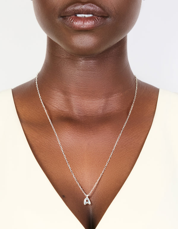 Waterproof Stainless Steel Mini Bubble Letter A Necklace